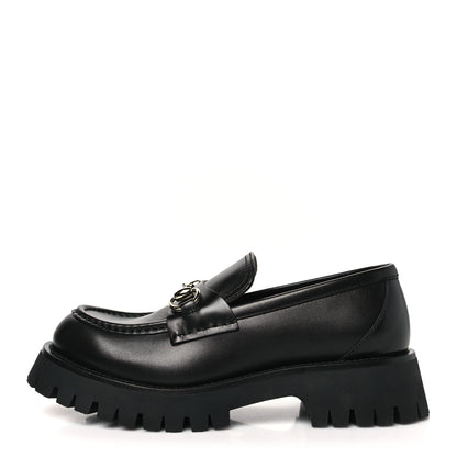 Gucci Betis Glamour Calfskin Womens Horsebit Loafers 38 Black 1 of 10