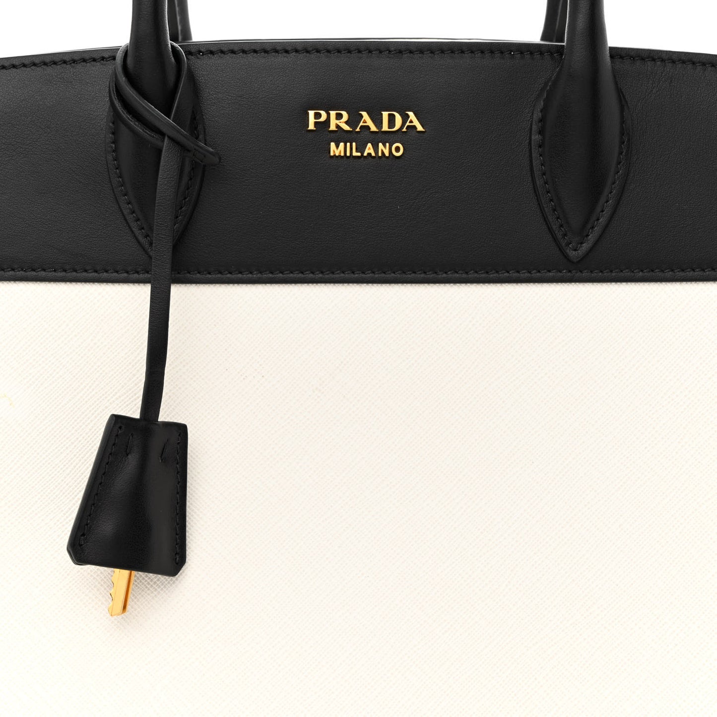 Saffiano City Calfskin Medium Esplanade White Black
