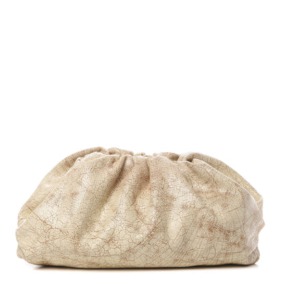 Bottega Veneta Crackled Calfskin The Pouch Oversized Clutch Zabaione 1 of 11