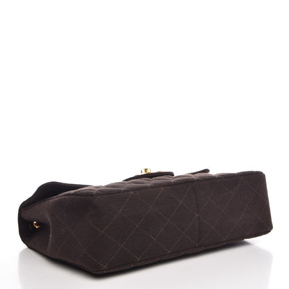 Chanel Jersey Quilted Jumbo Single Flap Brown 5 of 8