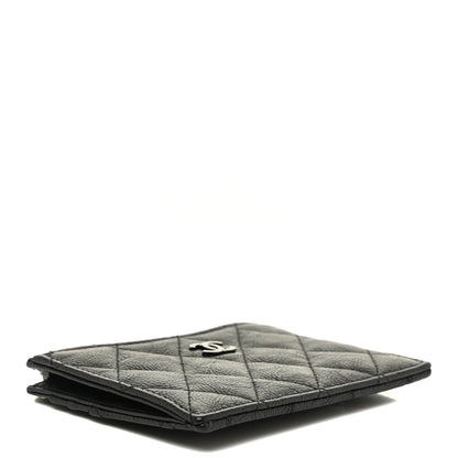 Chanel Crinkled Calfskin Quilted CC Zip Card Holder So Black 4 of 11