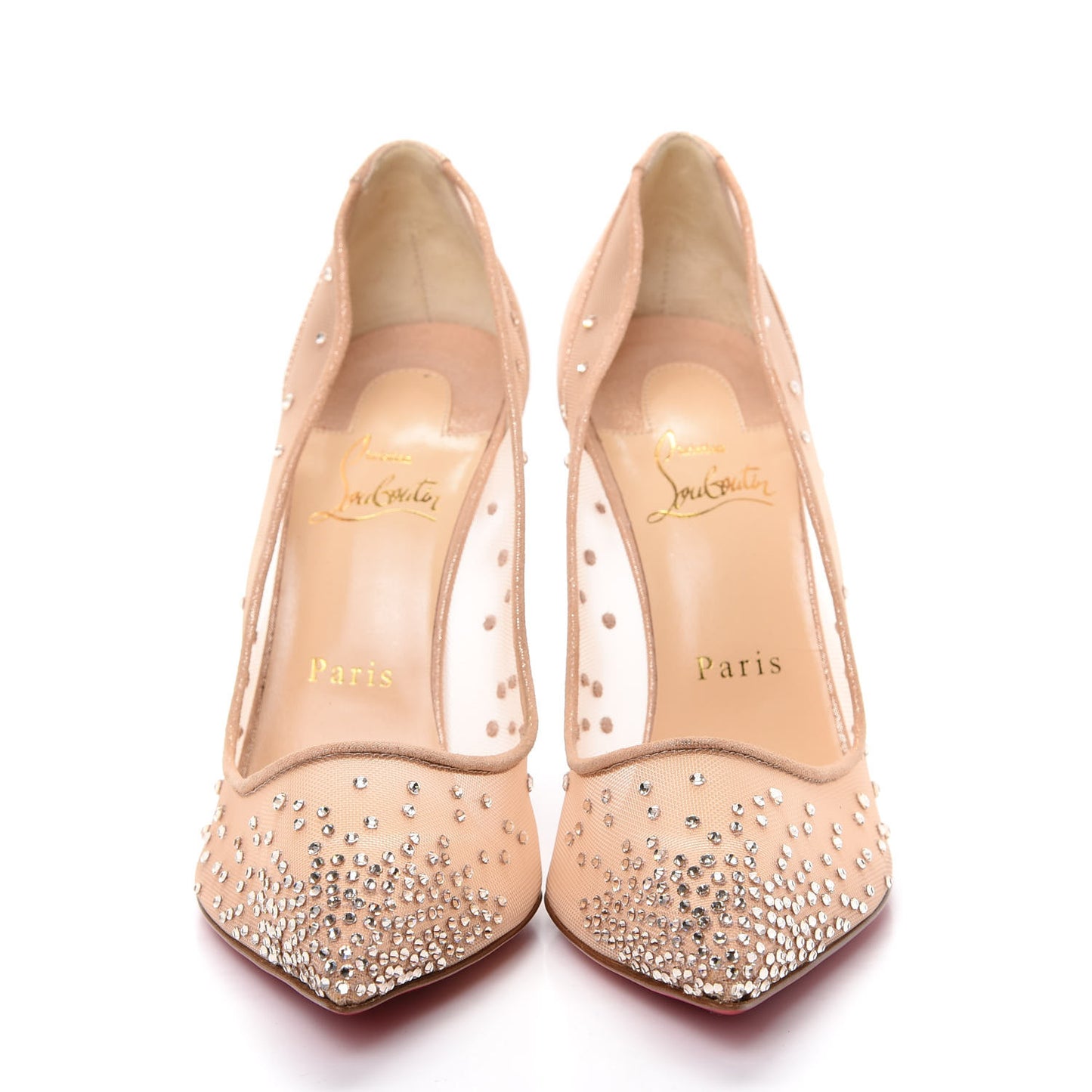 Suede Silk Crystal Strass Follies 100 Pumps 38.5 Light Silk