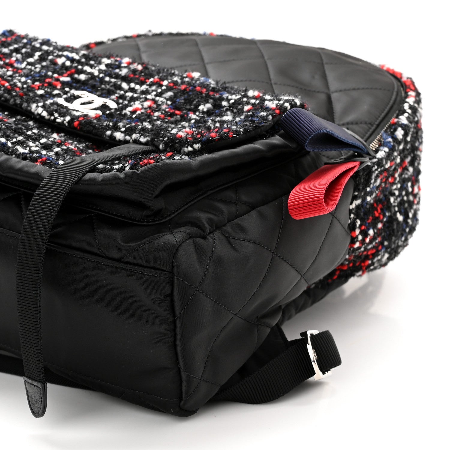 Chanel Tweed Nylon Quilted Astronaut Essentials Backpack Black Multicolor 10 of 10