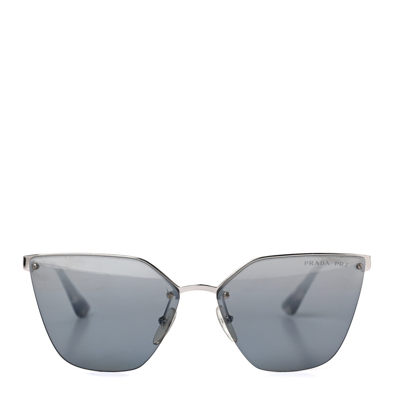Prada Polarized Cat Eye Sunglasses SPR 68T Silver 2 of 6