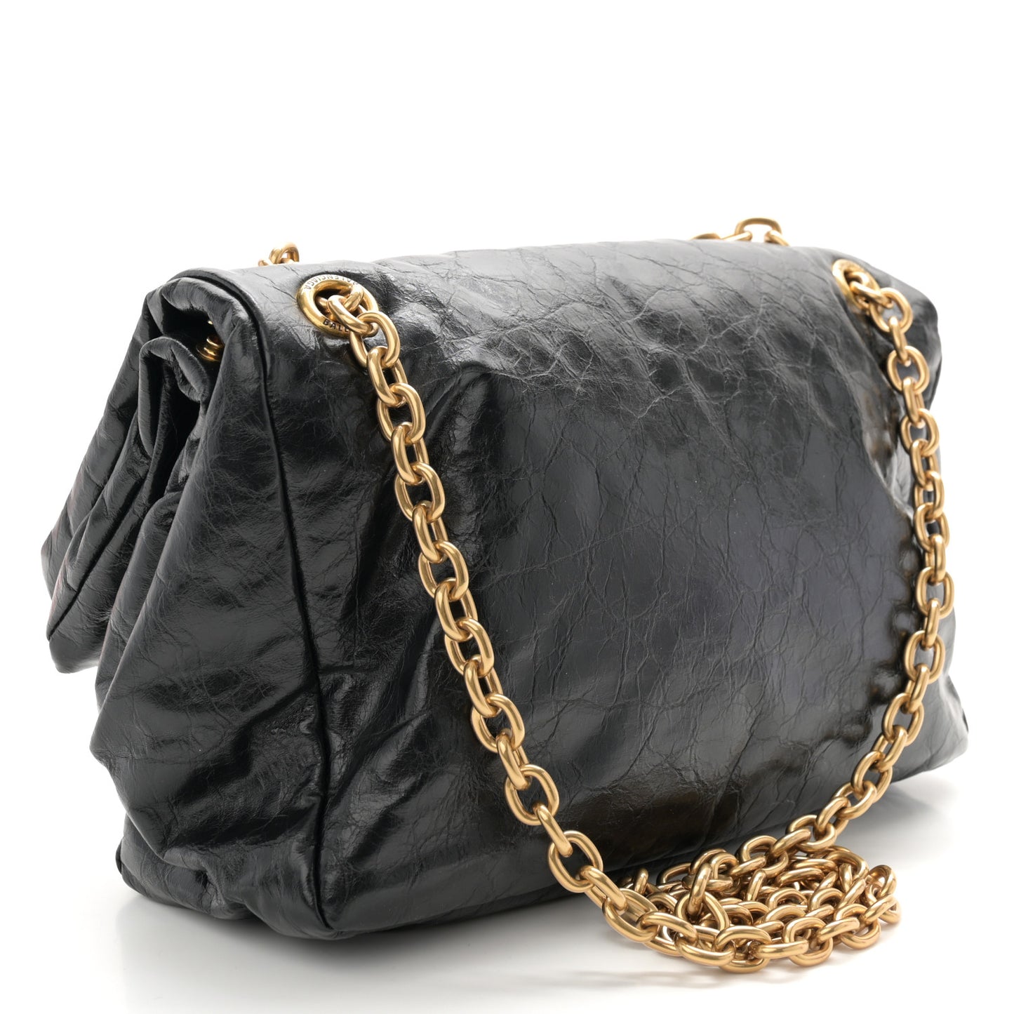 Arena Calfskin Small Monaco Chain Shoulder Bag Black
