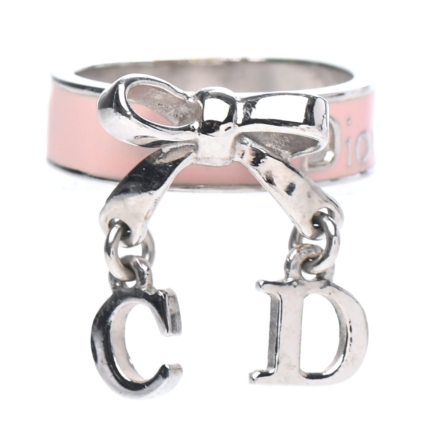 Enamel Bow Ring 49 5 Pink Silver