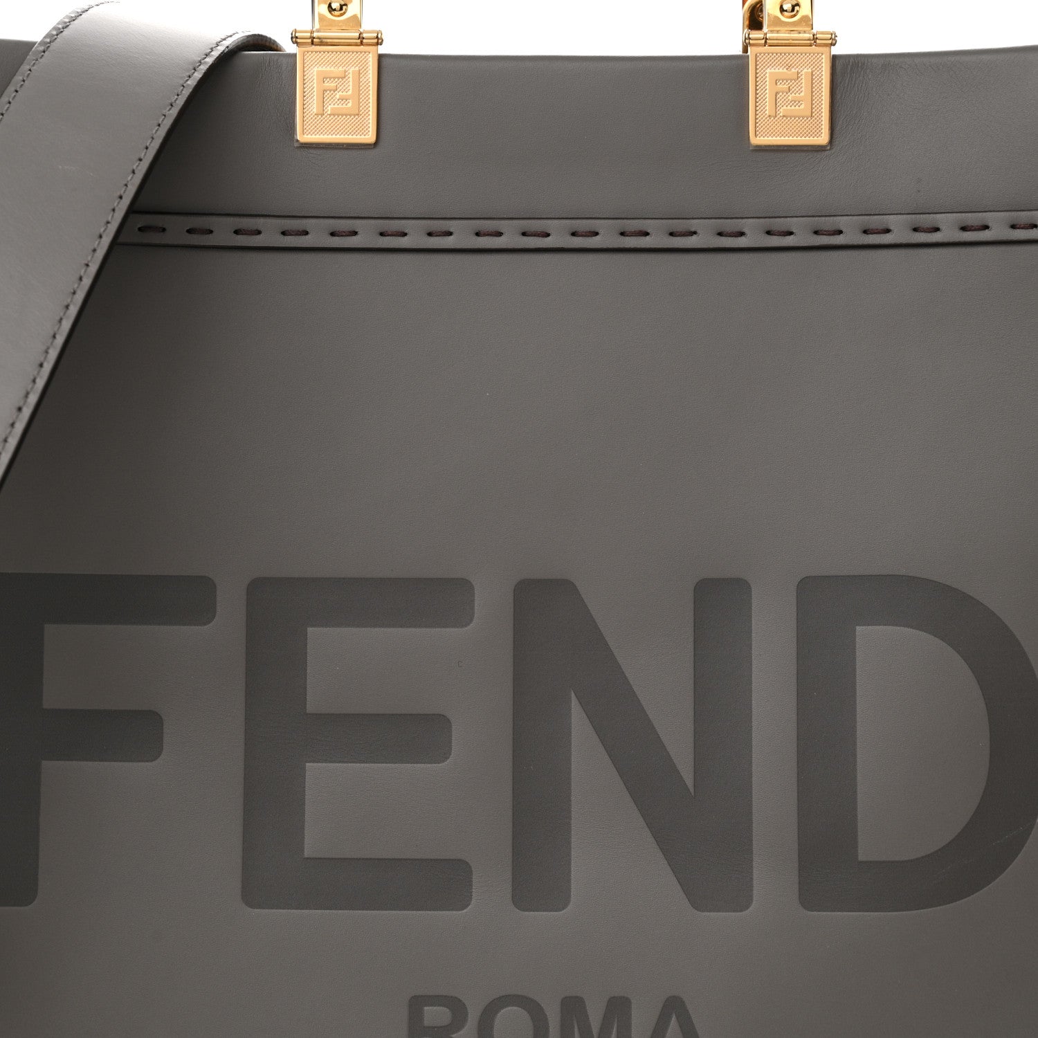 Fendi Vitello King Plexiglass Logo Embossed Medium Fendi Sunshine Shopper Tote Moon 8 of 13