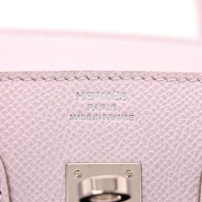 Hermes Epsom Birkin Sellier 25 Mauve Pale 6 of 10