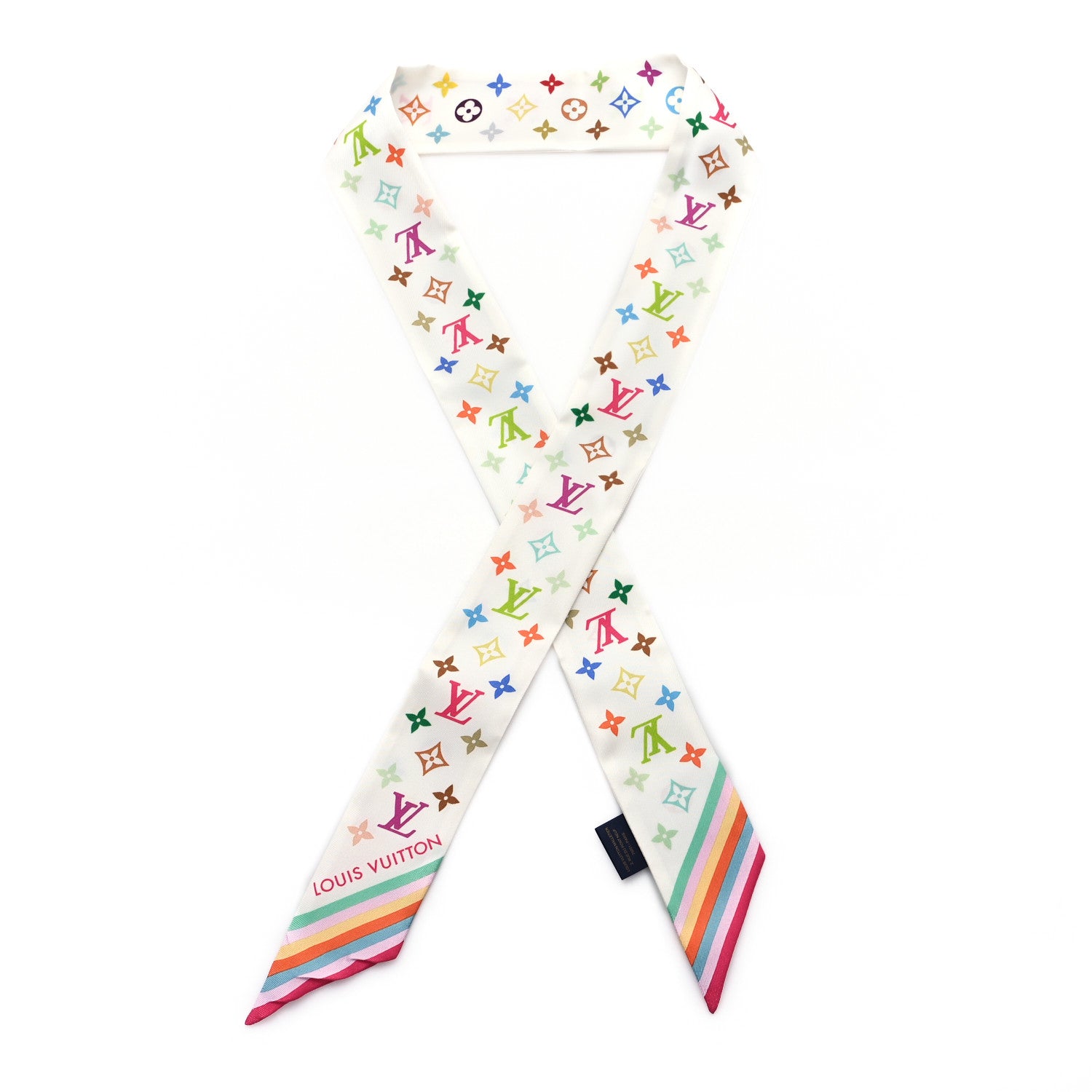 Louis Vuitton LV X TM Silk Monogram Multicolor BB Bandeau White 1 of 3