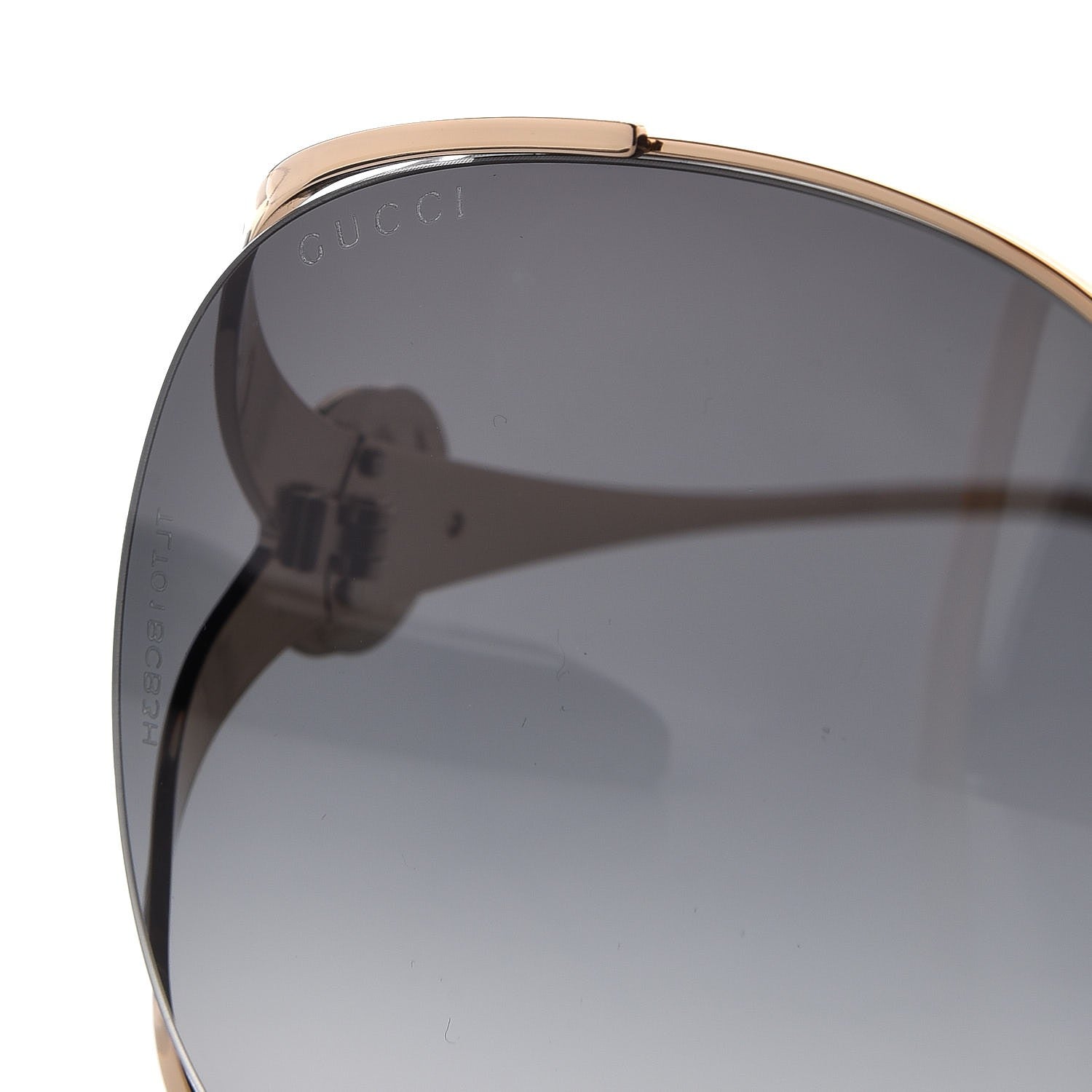 Gucci Metal Oversized Round Frame GG0225S Sunglasses Gold 5 of 9