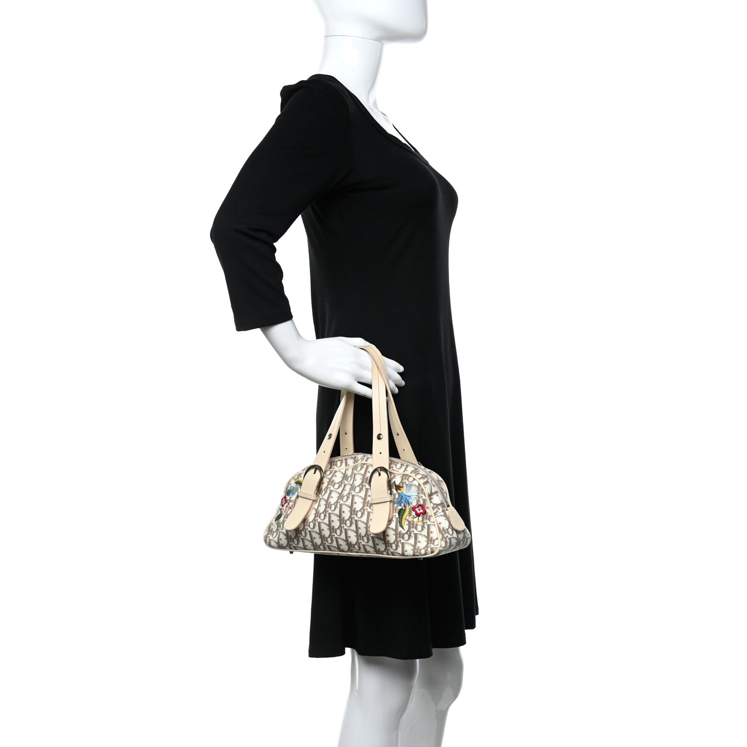 Christian Dior Monogram Vintage Flowers Small Bowler Beige 2 of 13