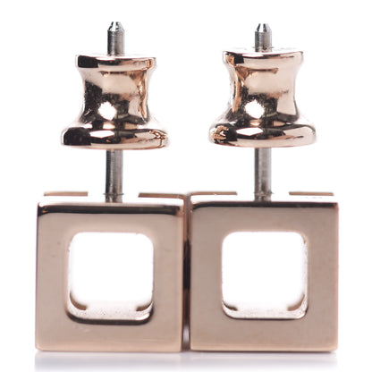 Hermes Rose Gold Plated Cage d' H Earrings Black 2 of 3