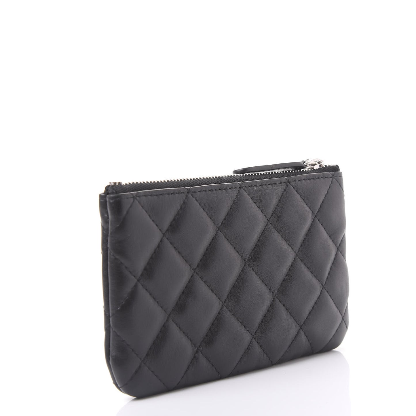 Lambskin Quilted Small Cosmo Cosmetic Case Black