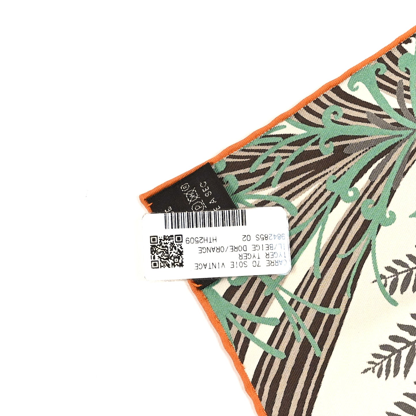 Silk Tyger Tyger Scarf 70 Beige Dore Orange Cuit Vert