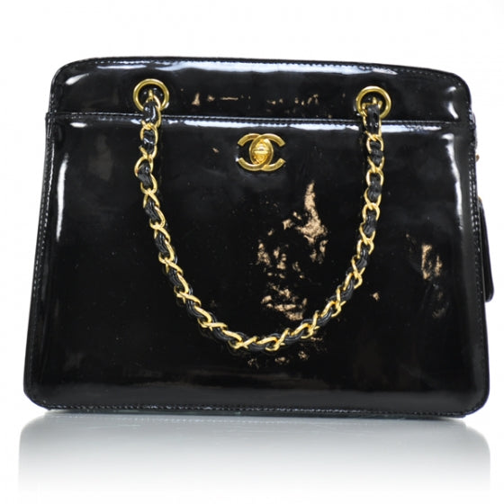 Chanel Patent Handbag Black 1 of 9