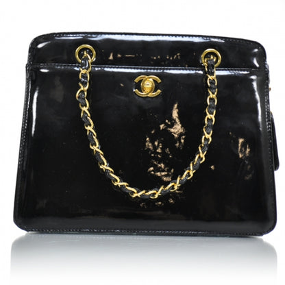 Chanel Patent Handbag Black 1 of 9