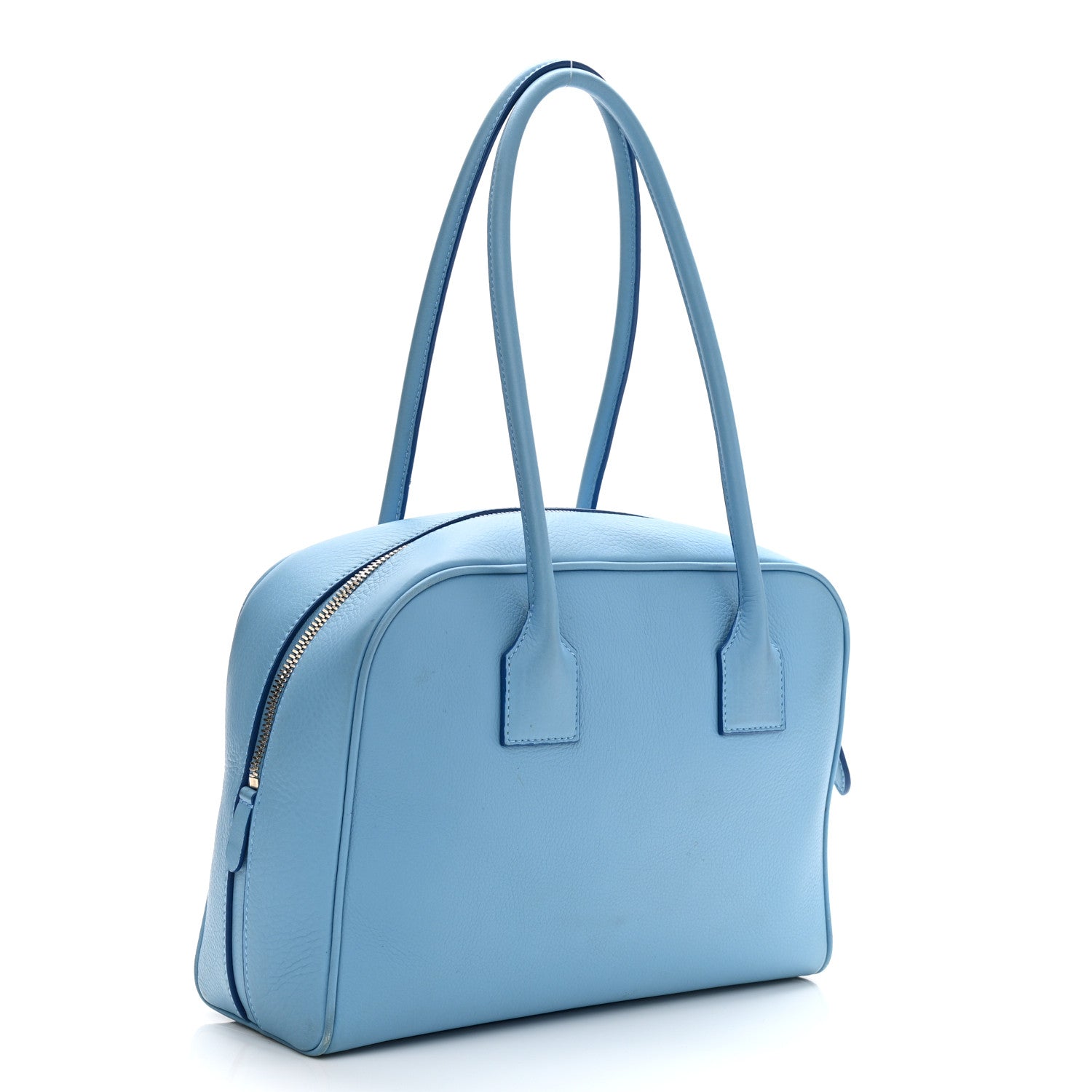 Burberry Soft Grain Calfskin Half Cube Bag Blue 2 of 18