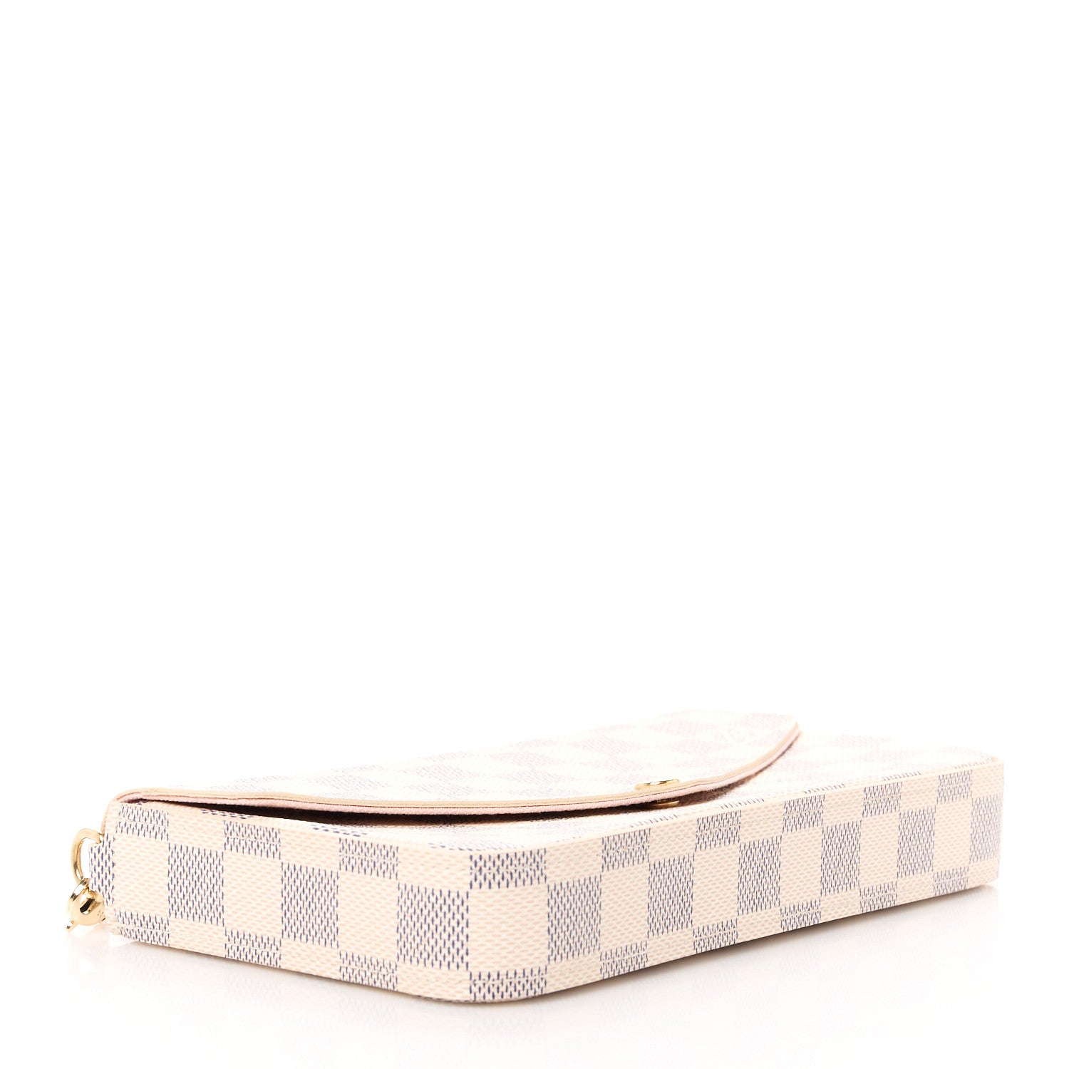 Louis Vuitton Damier Azur Pochette Felicie Chain Wallet Rose Ballerine 4 of 9