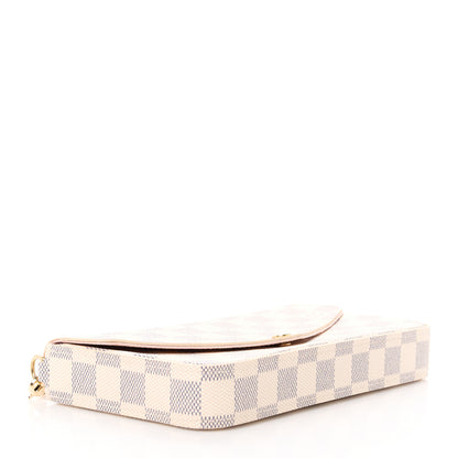 Louis Vuitton Damier Azur Pochette Felicie Chain Wallet Rose Ballerine 4 of 9