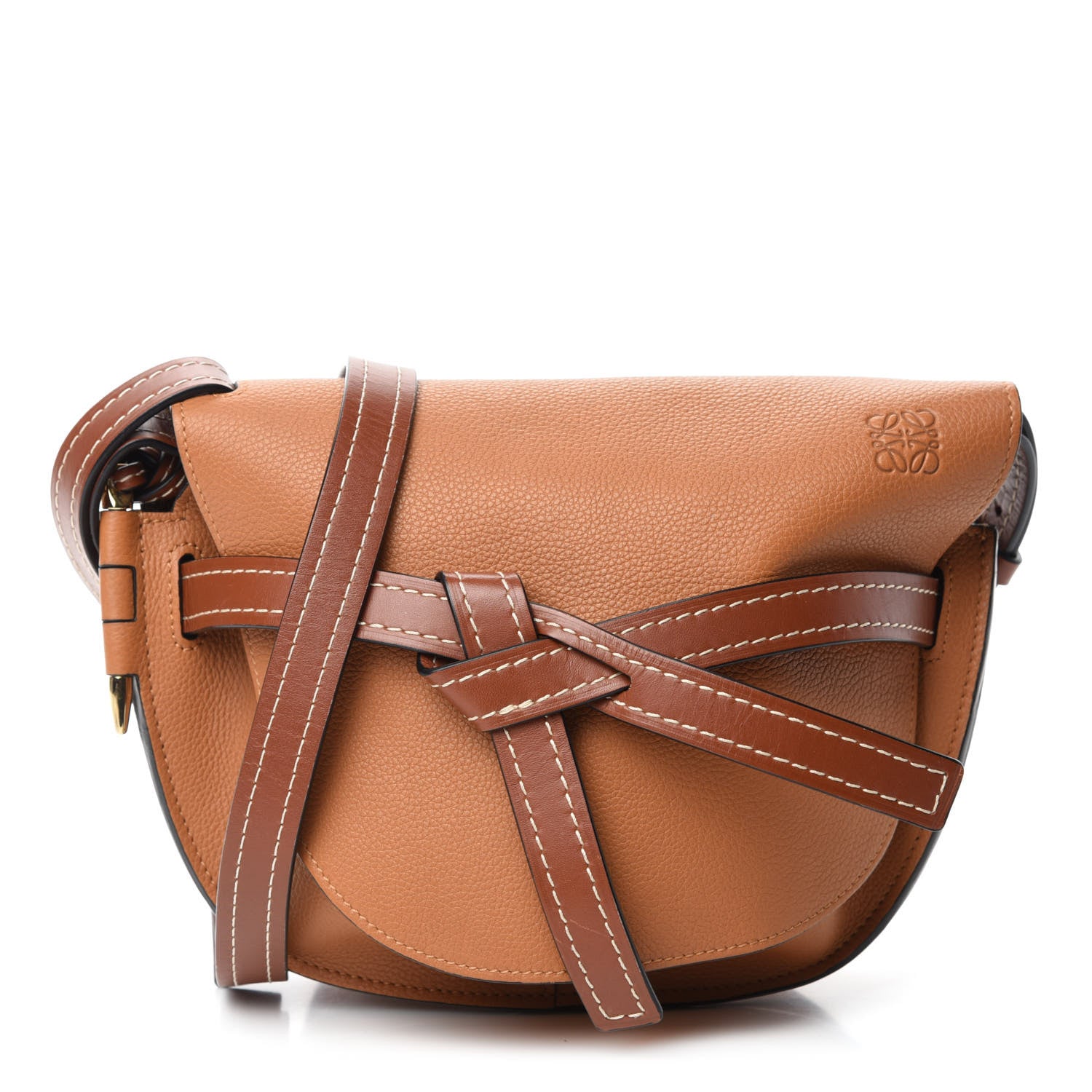 Loewe Grained Calfskin Small Gate Crossbody Bag Caramel Pecan 1 of 10
