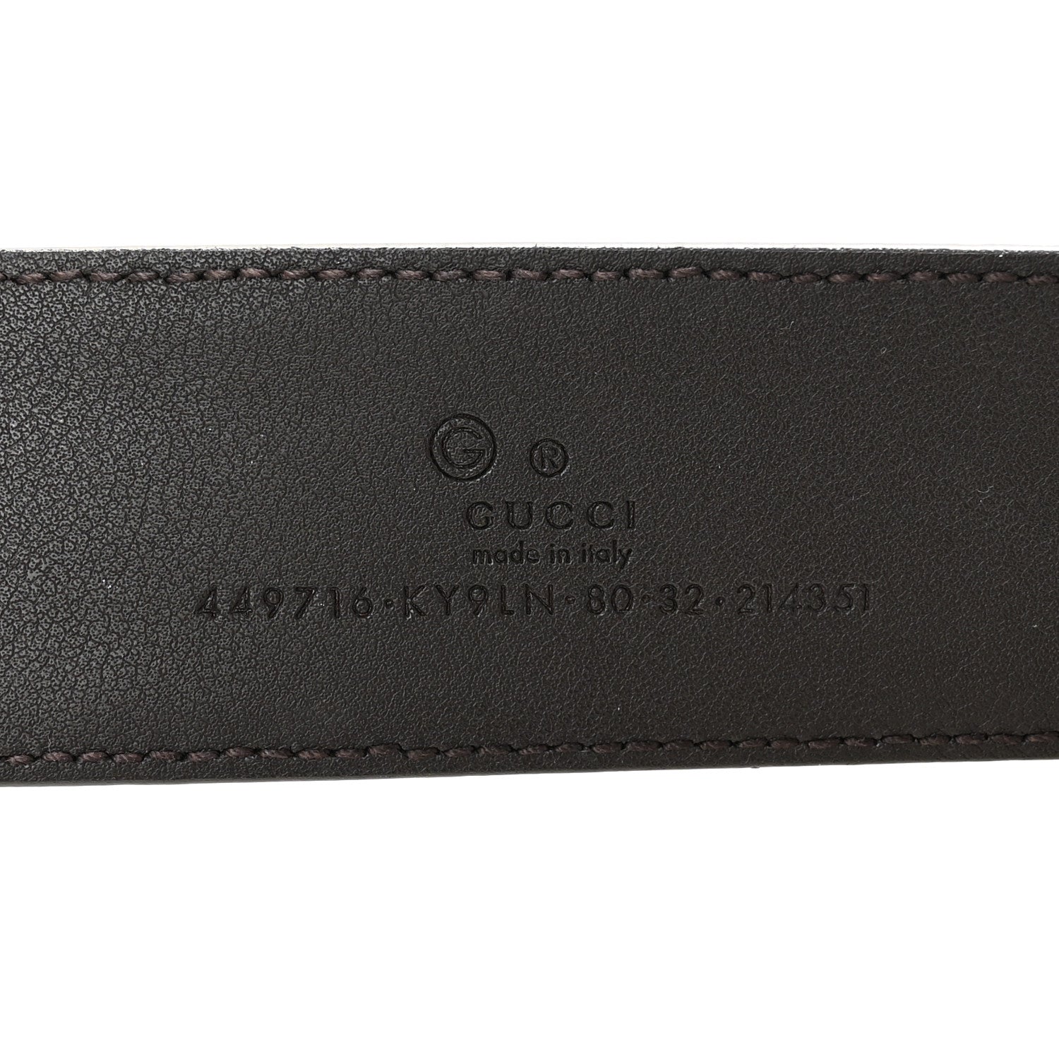 Gucci Monogram Dollar Calfskin 40mm Belt 80 32 Beige Ebony Testa Di Moro 5 of 6