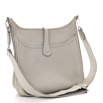Hermes Taurillon Clemence Evelyne III PM Gris Perle 2 of 12