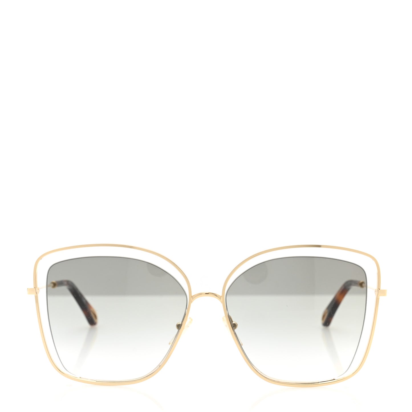 Poppy Cutout Square Sunglasses CE133S Gold Brown