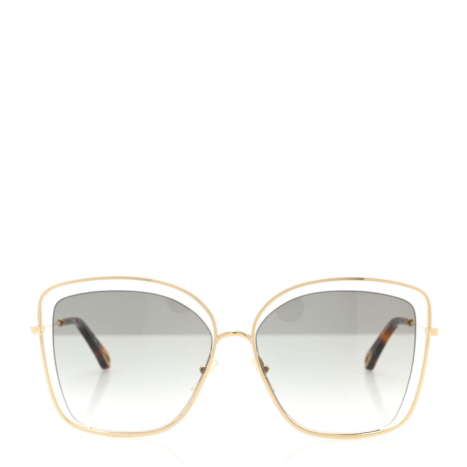 Chloe Poppy Cutout Square Sunglasses CE133S Gold Brown 2 of 7