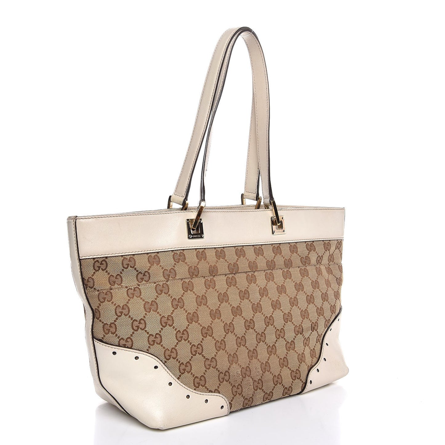 Monogram Large Punch Tote Off White