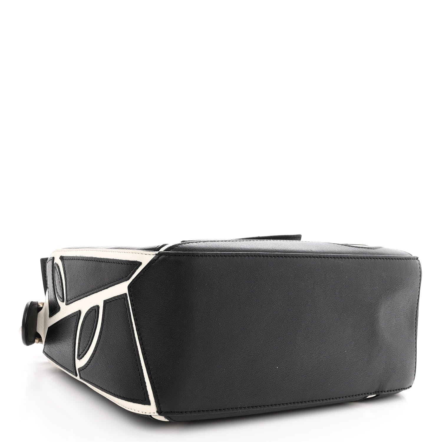 Loewe Calfskin Small Roses Puzzle Bag Black White 4 of 9