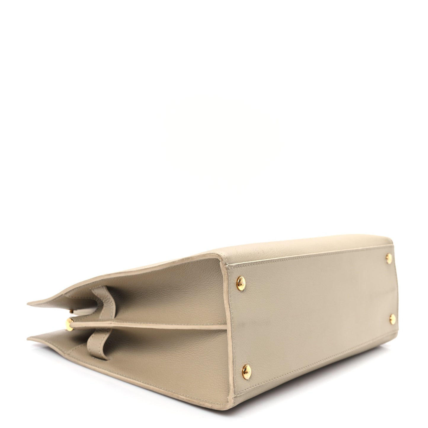 Grainy Calfskin Medium Title Bag Honey