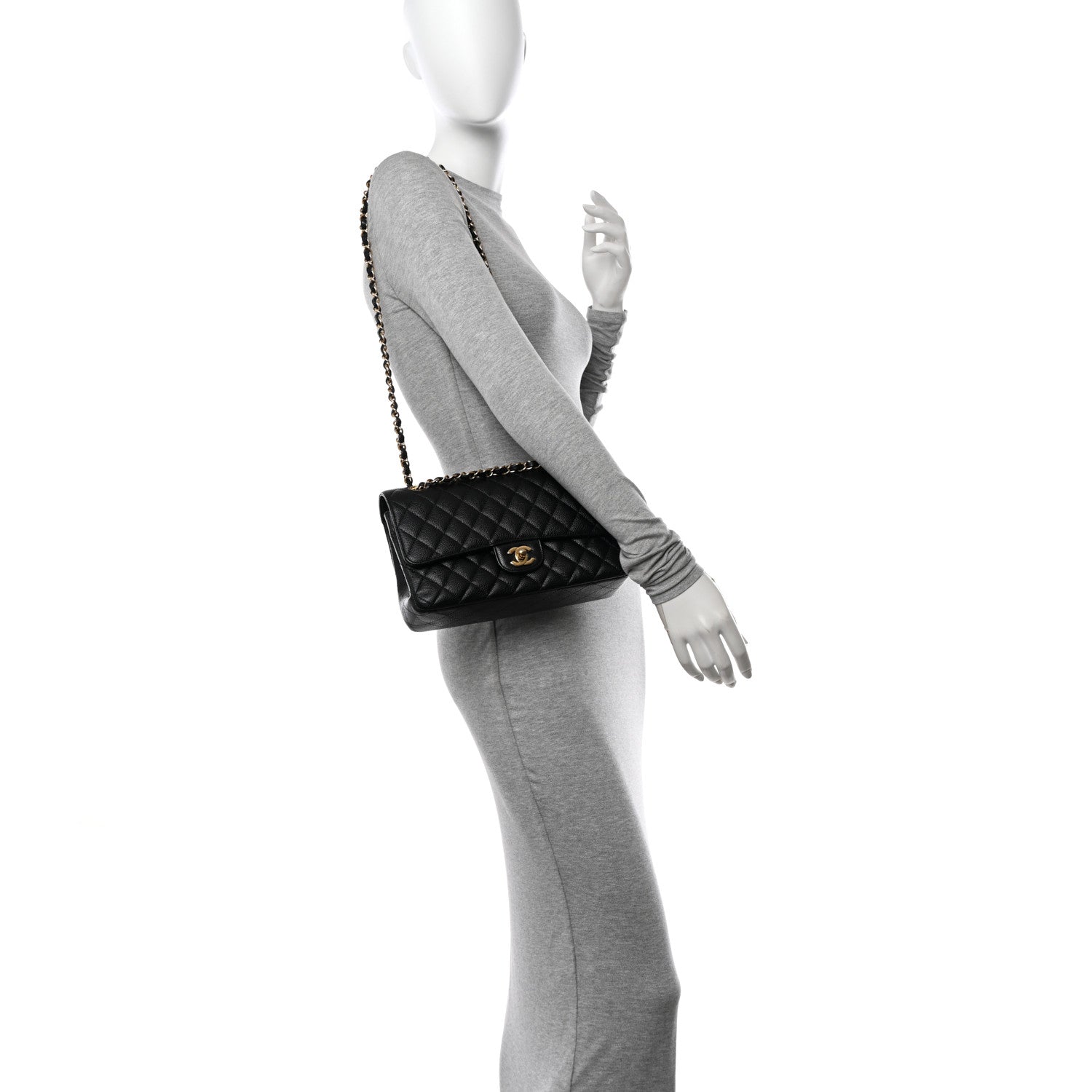 Chanel Caviar Quilted Medium Double Flap Black 3 of 10