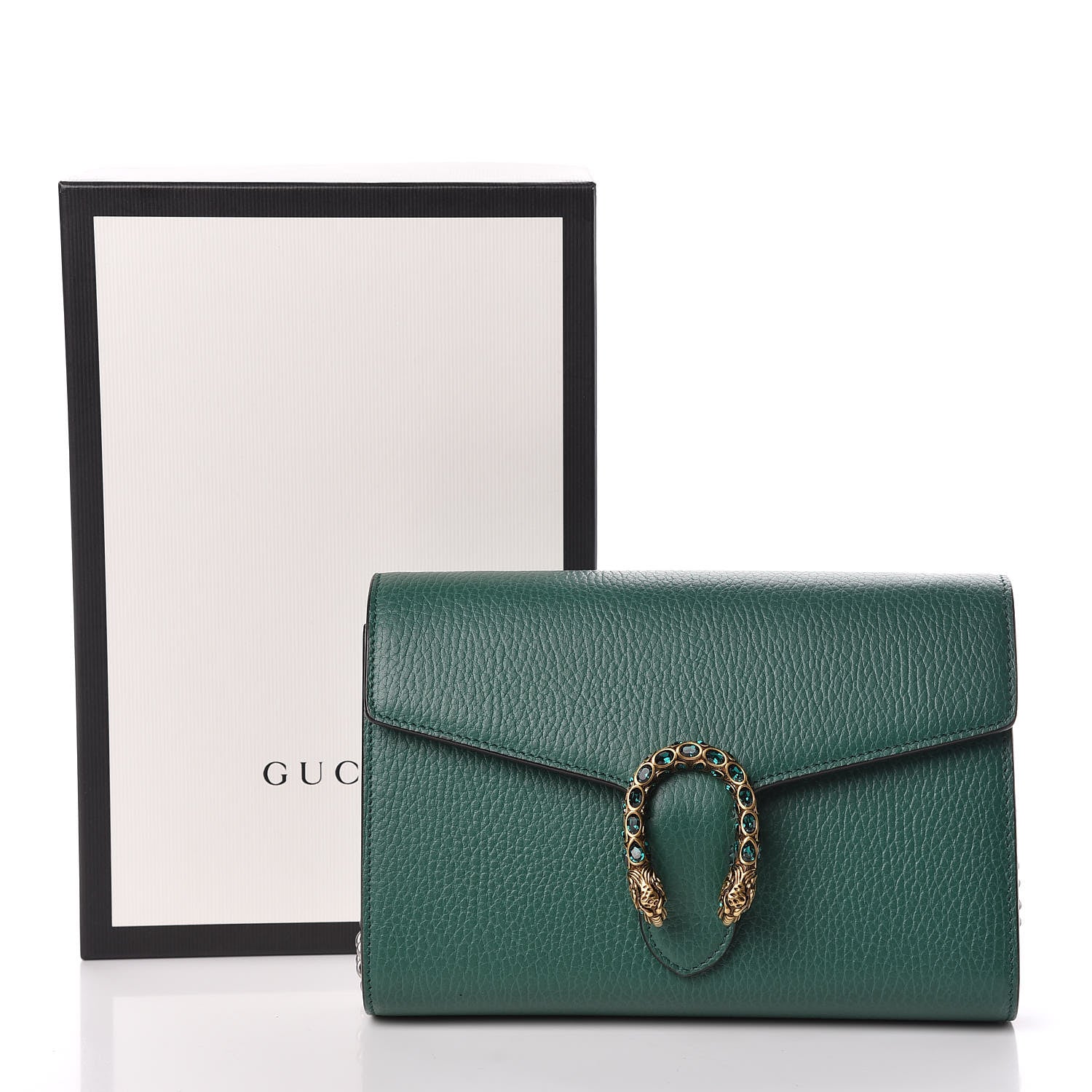 Gucci Calfskin Mini Dionysus Chain Wallet Emerald 9 of 9