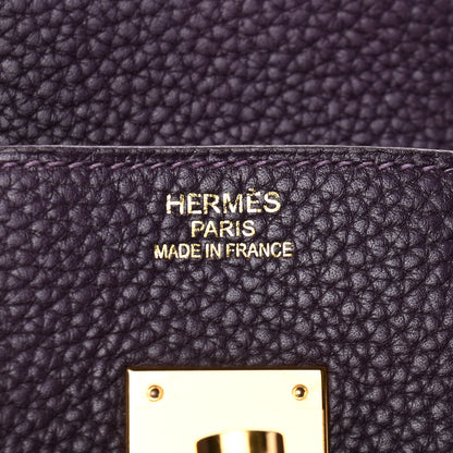 Hermes Taurillon Clemence Birkin 35 Raisin 5 of 12