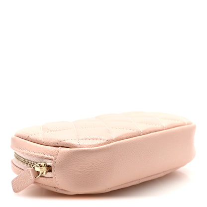 Chanel Caviar Quilted Small Curvy Pouch Cosmetic Case Light Pink 4 of 7