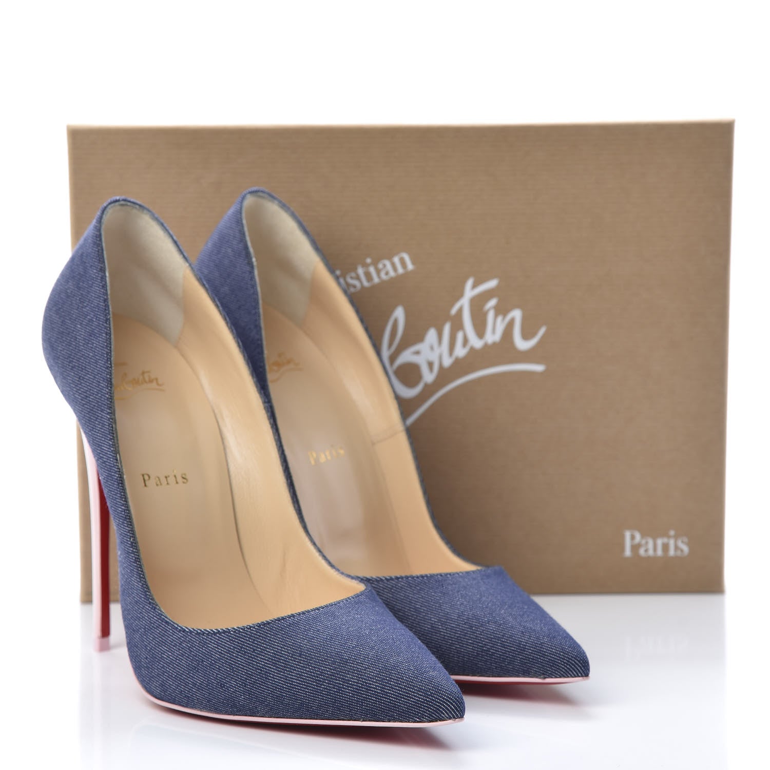 Christian Louboutin Denim Patent So Kate 120 Pumps 41 Blue Pompadour 8 of 8
