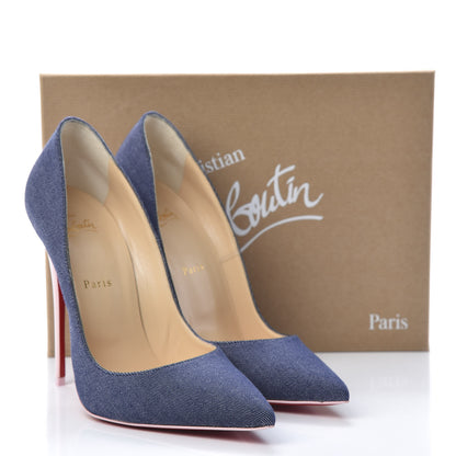 Christian Louboutin Denim Patent So Kate 120 Pumps 41 Blue Pompadour 8 of 8