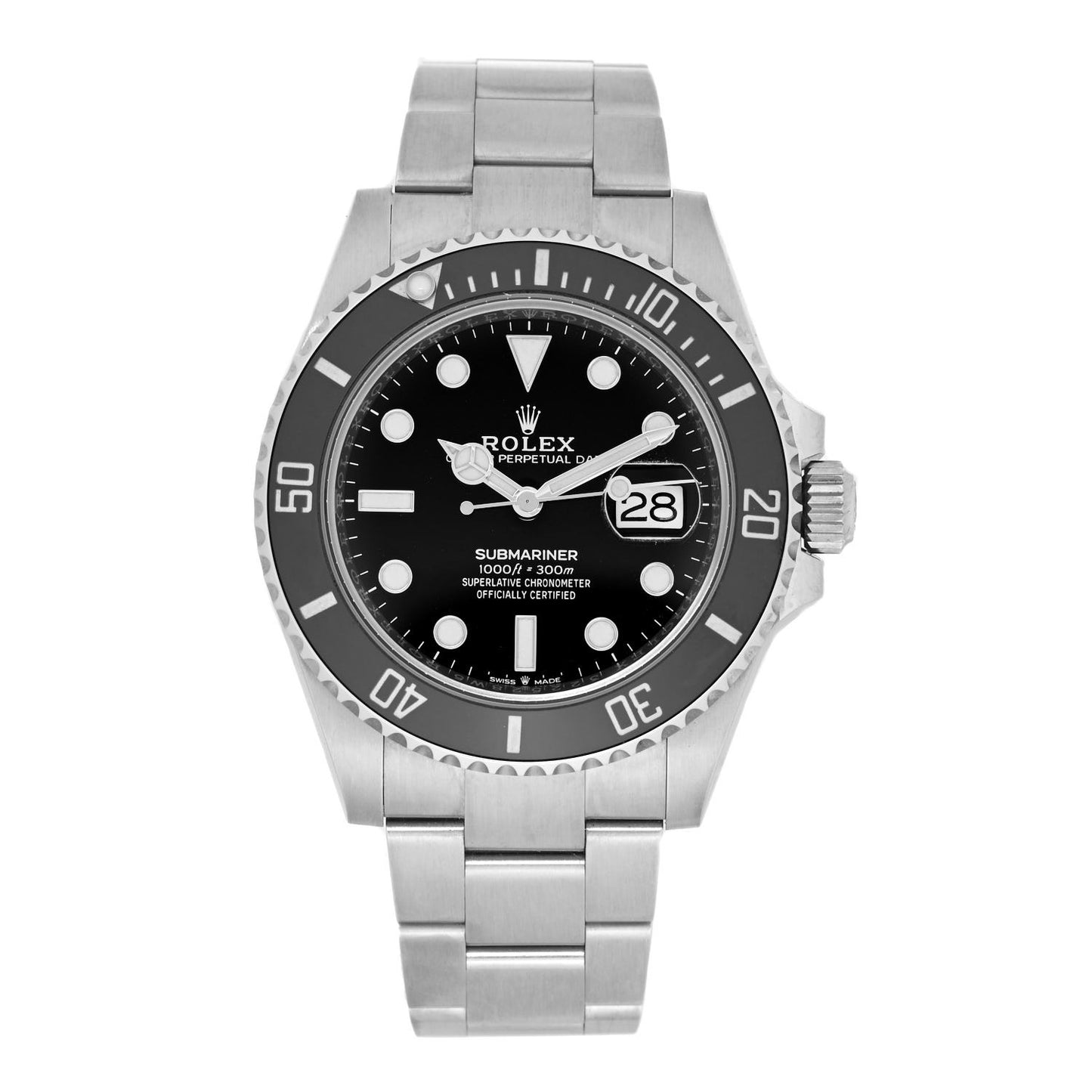 Stainless Steel 41mm Oyster Perpetual Submariner Date Watch Black 126610LN