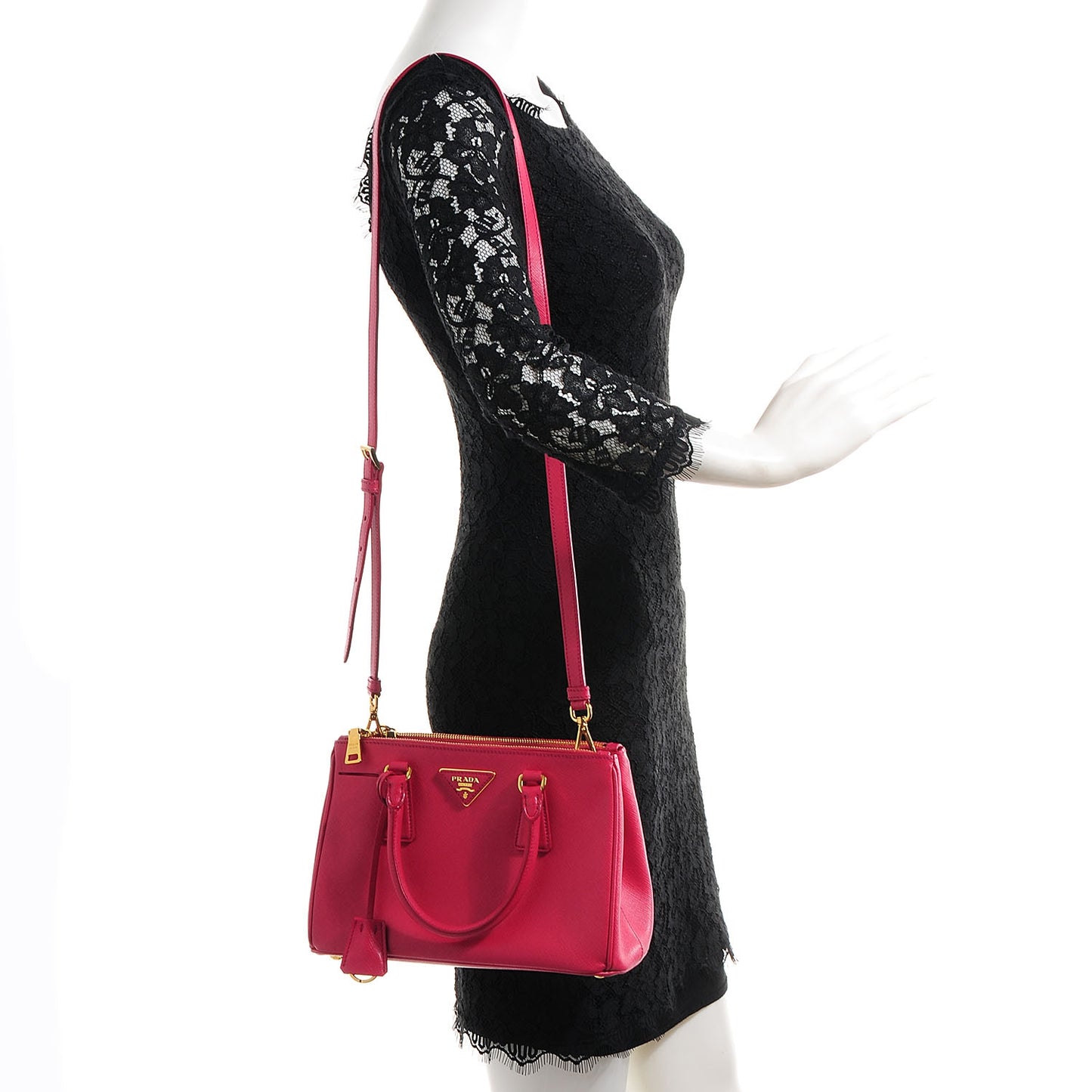 Saffiano Lux Mini Double Zip Tote Peonia