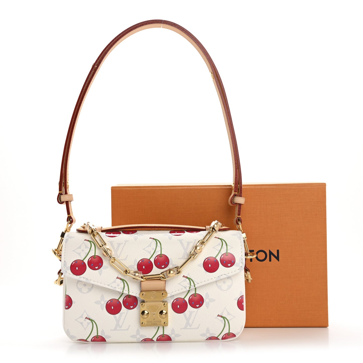 LV X TM Monogram Cerises Pochette Metis East West White