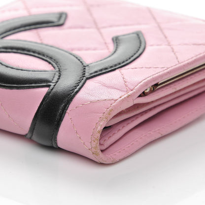 Chanel Calfskin Quilted Cambon Bi-Fold Wallet Pink Black 9 of 11
