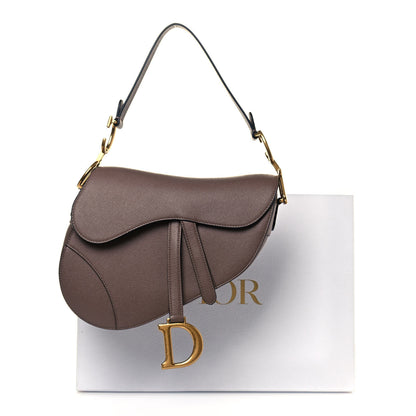 Christian Dior Grained Calfskin Saddle Bag Warm Taupe 9 of 9