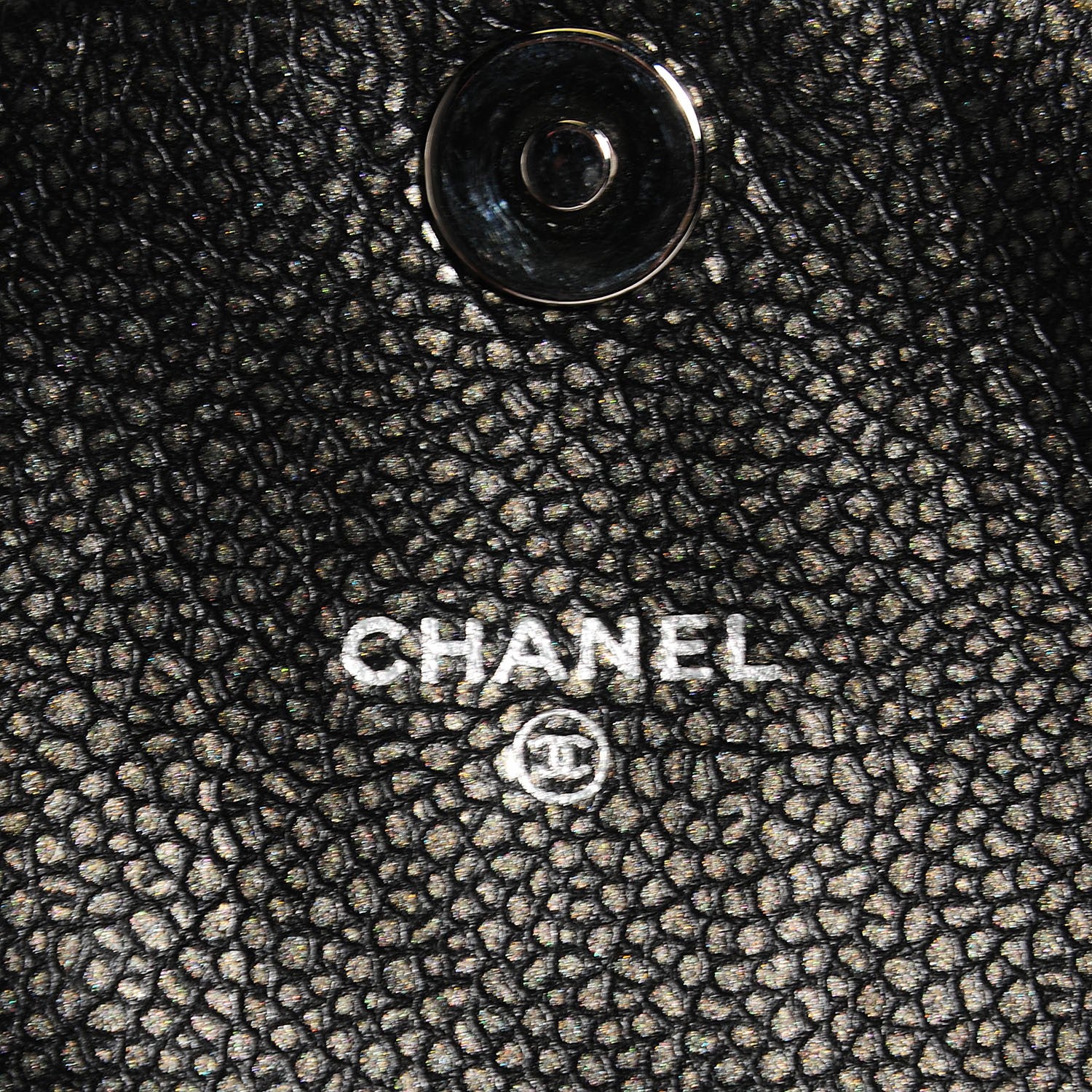 Chanel Metallic Caviar Half Moon Wallet On Chain WOC Dark Silver 6 of 8