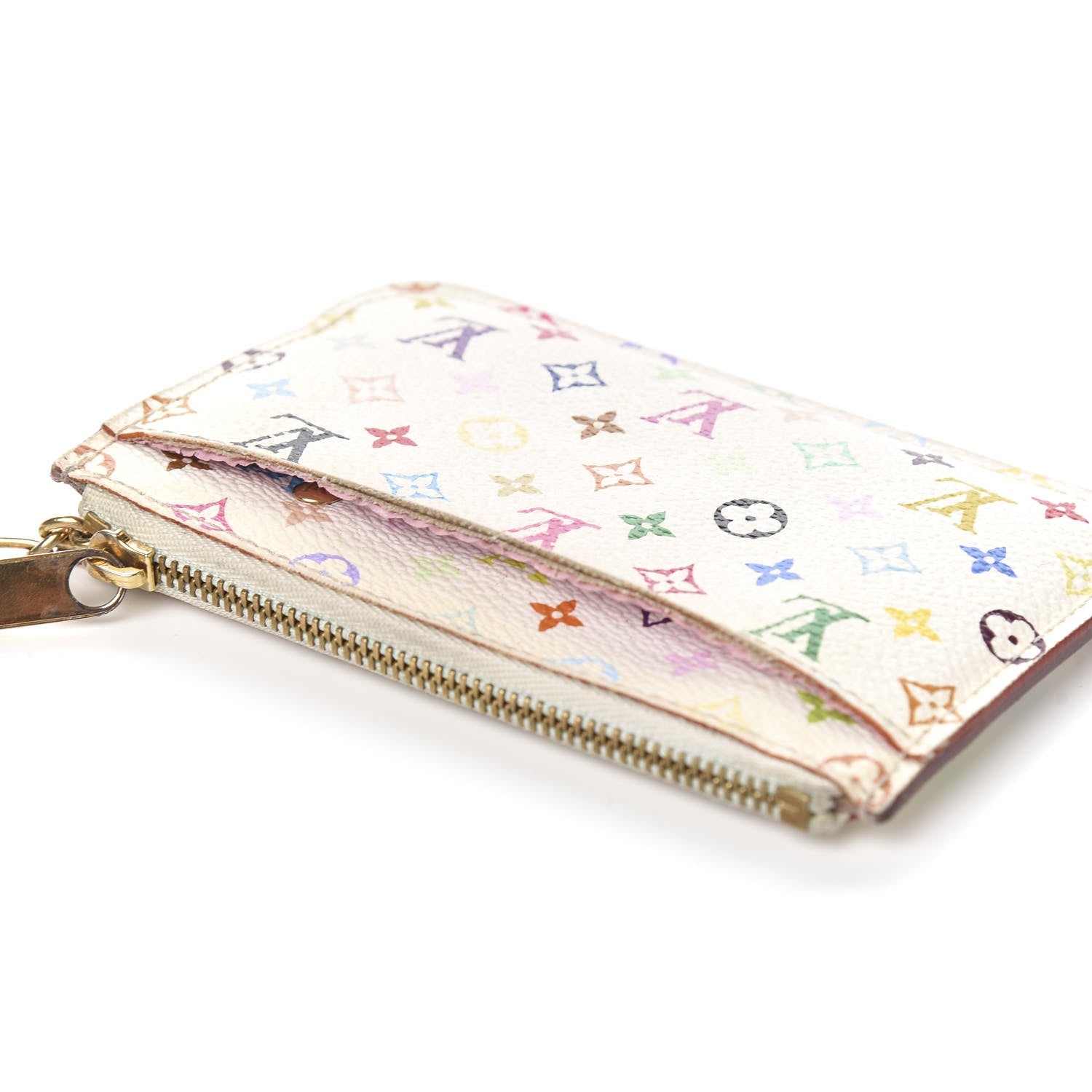 Louis Vuitton Monogram Multicolor Key Pouch White Litchi 6 of 6