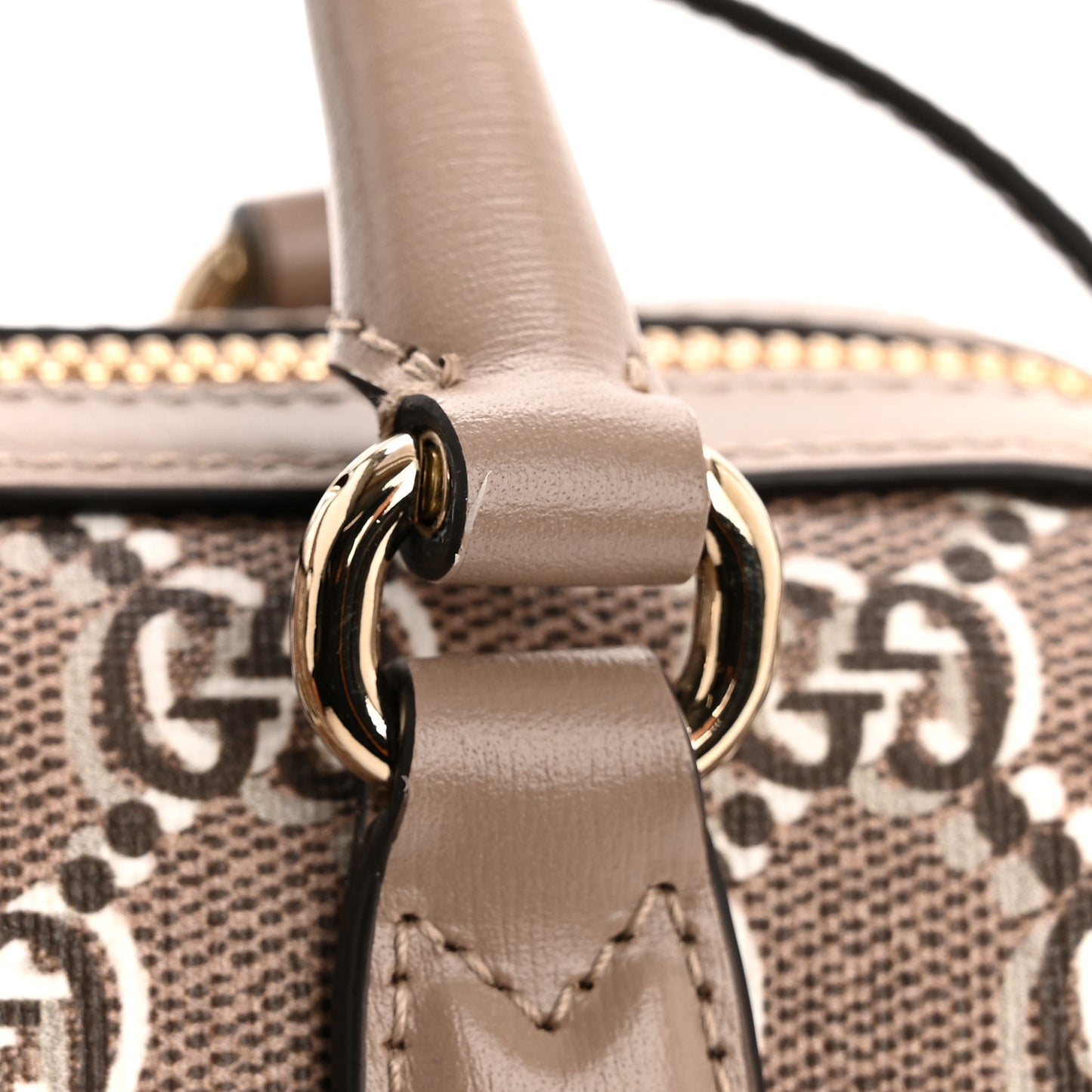 GG Shadow Monogram Super Mini Ophidia Top Handle Bowler Bag Taupe
