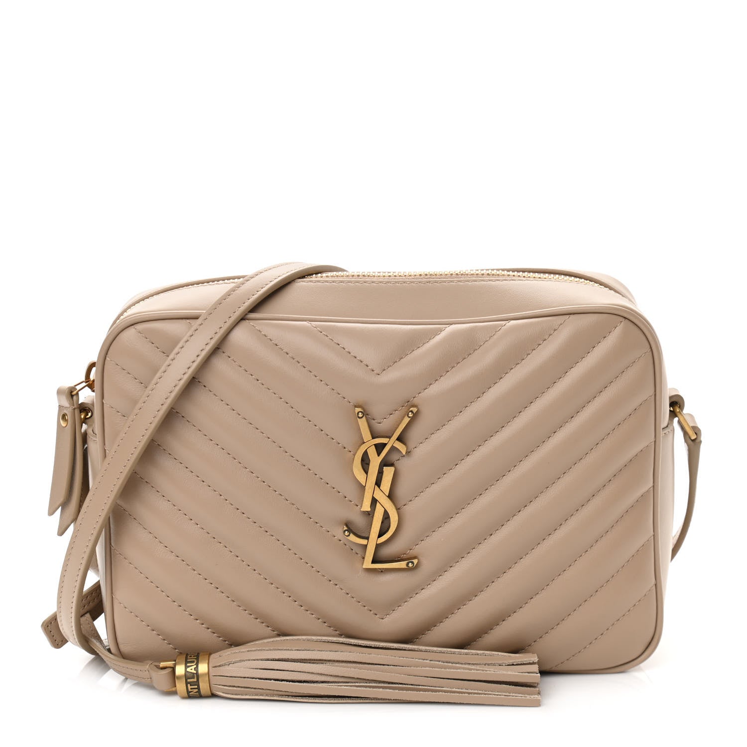 Saint Laurent Calfskin Matelasse Monogram Lou Camera Bag Dark Latte 1 of 10