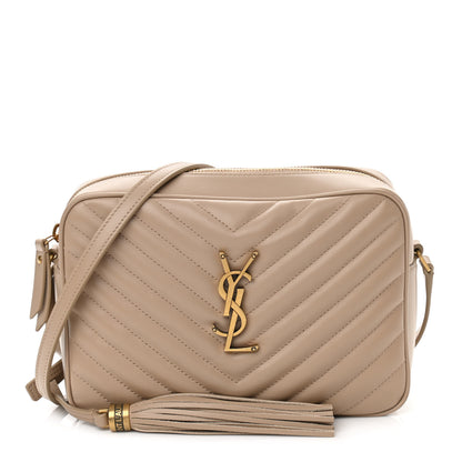 Saint Laurent Calfskin Matelasse Monogram Lou Camera Bag Dark Latte 1 of 10