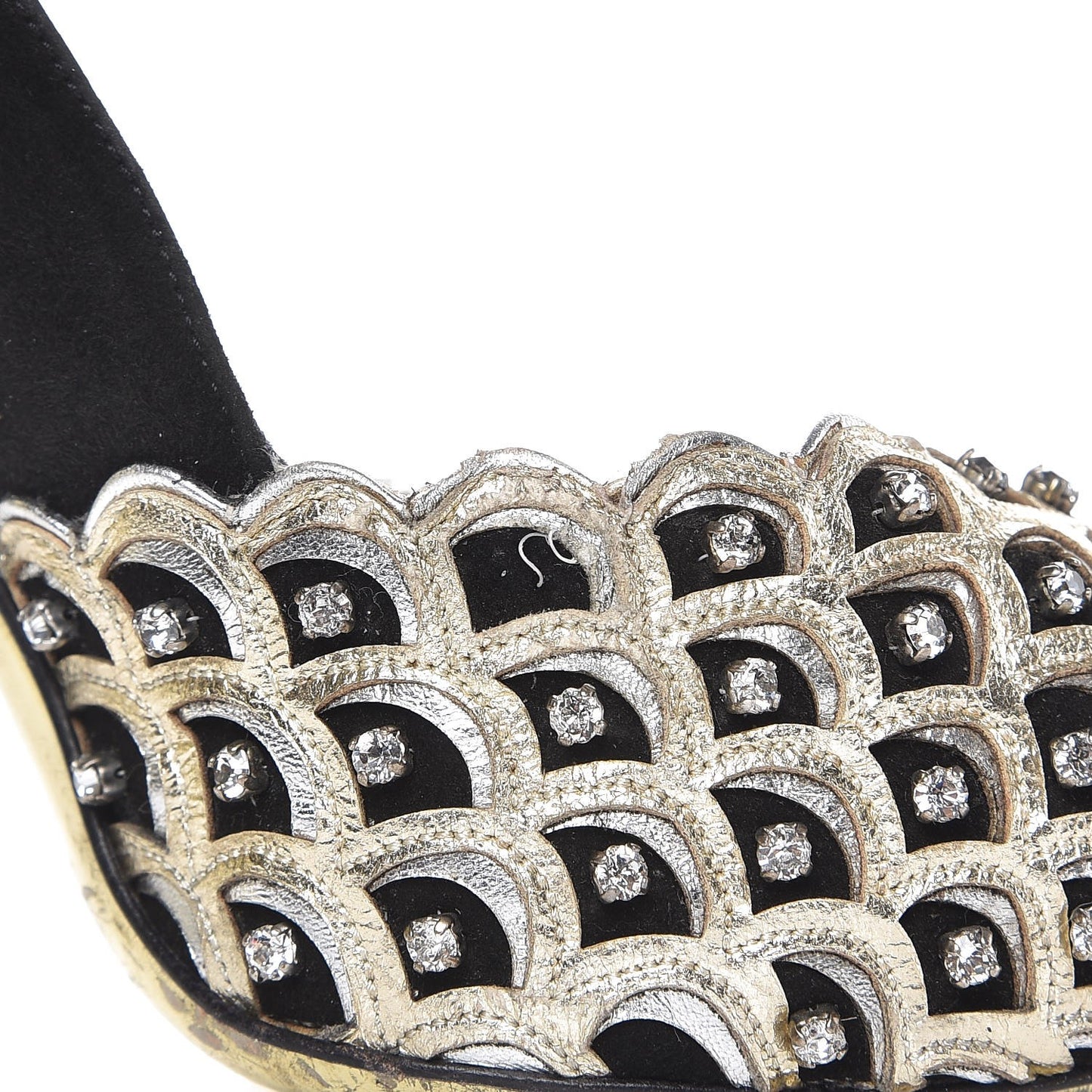 Suede Crystal Pumps 37 Black