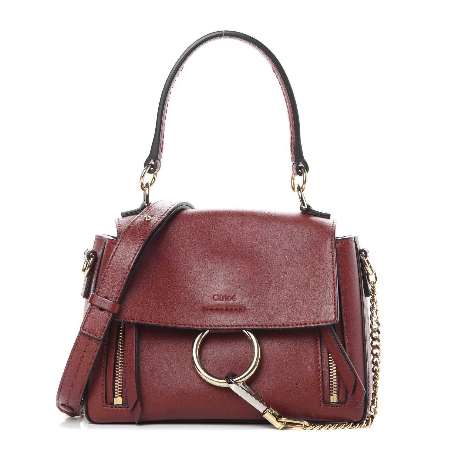 Chloe Calfskin Small Faye Day Shoulder Bag Sienna Red 1 of 13