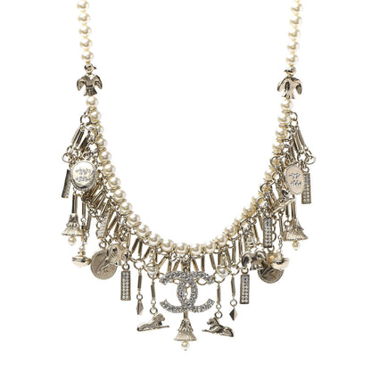Chanel Pearl Crystal CC Short Necklace Gold 1 of 11